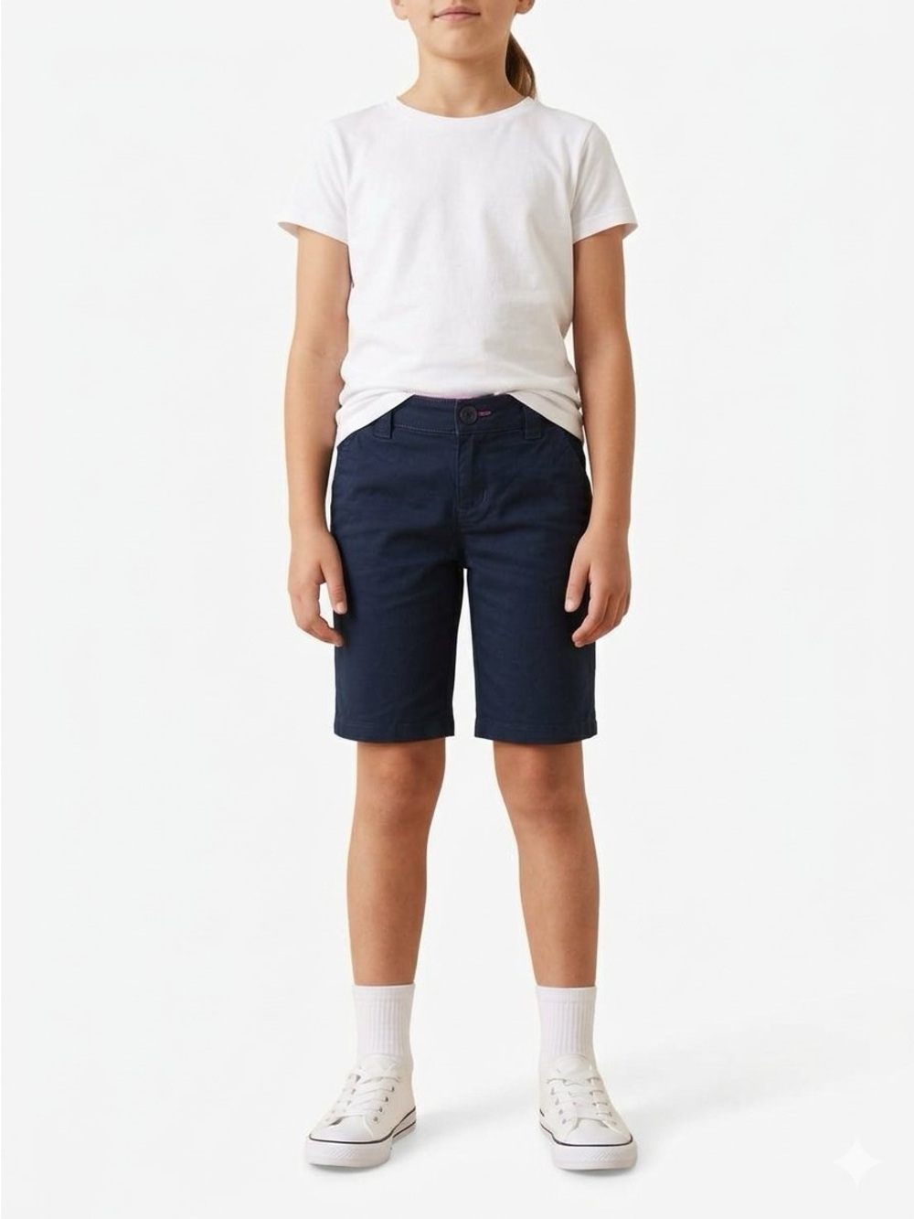 Cat & Jack Navy Flat-Front Chino Shorts